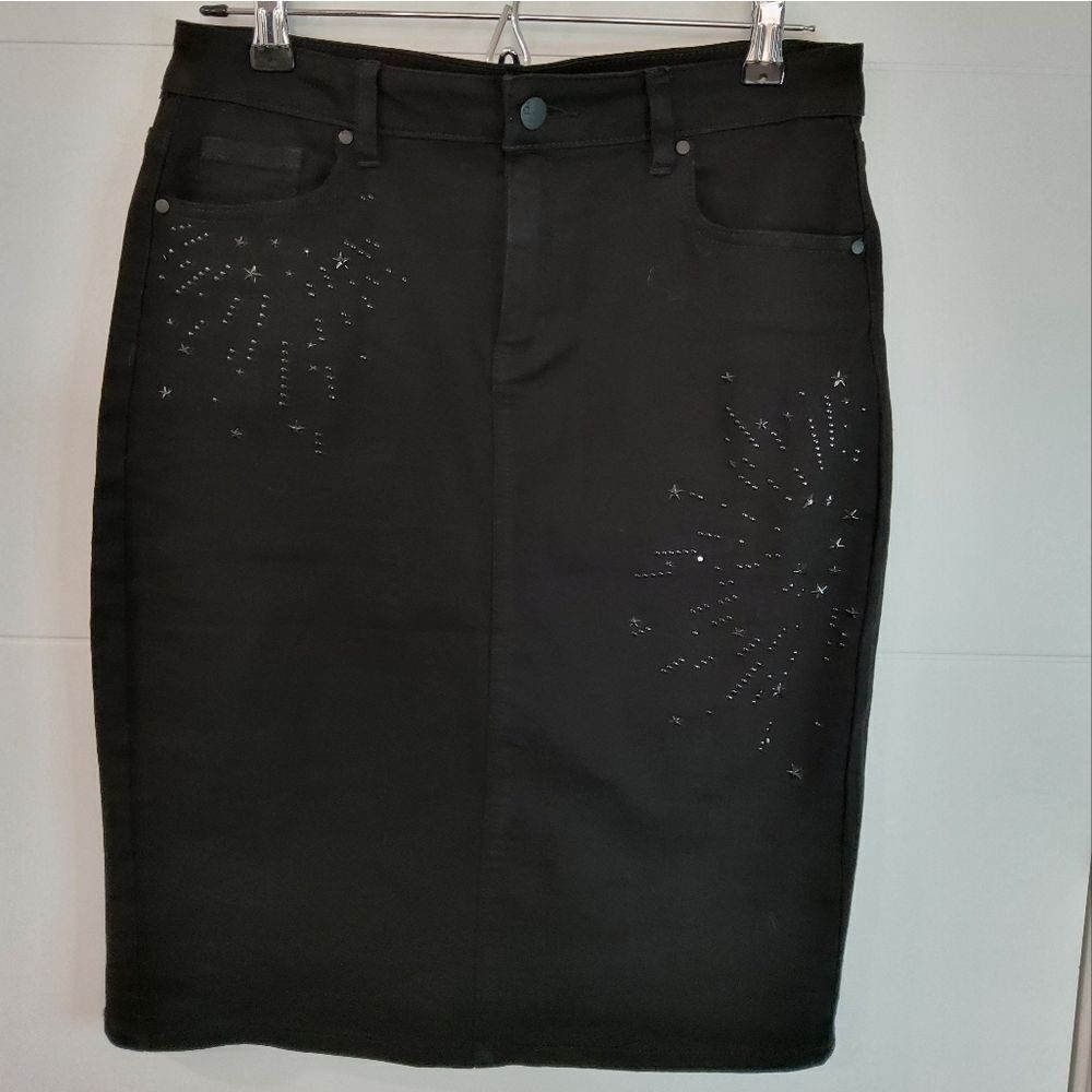 D.jeans Black Denim Starburst Pencil Skirt Size 10
